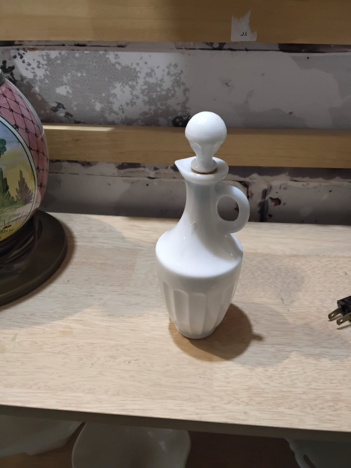 Vintage Avon White Milk Glass Cruet Bottle