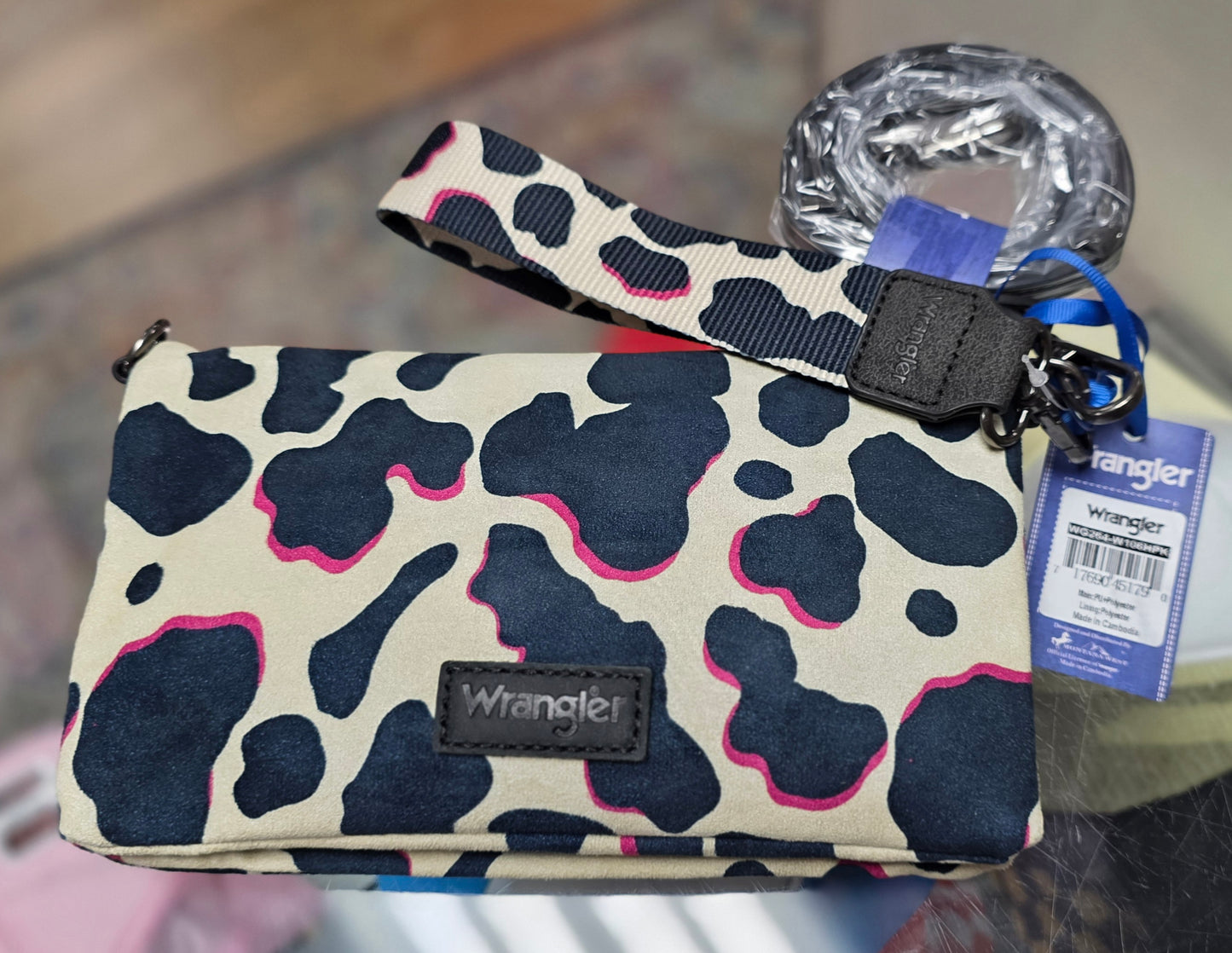 Wrangler Cow Print Soft Wallet / Wristlet / Crossbody