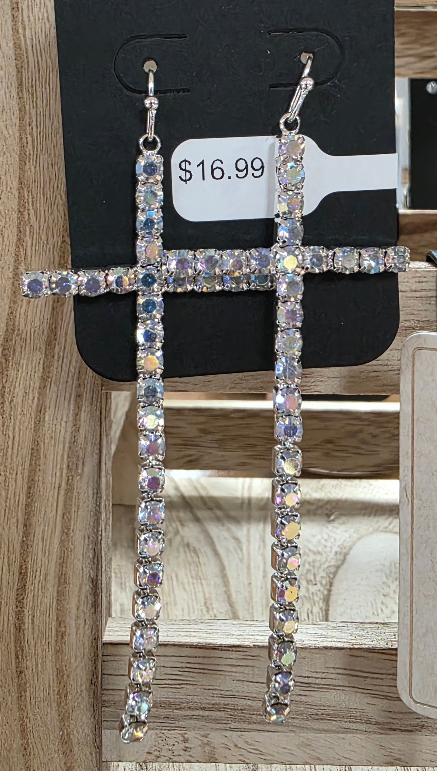 Bling Cross Dangle Earrings