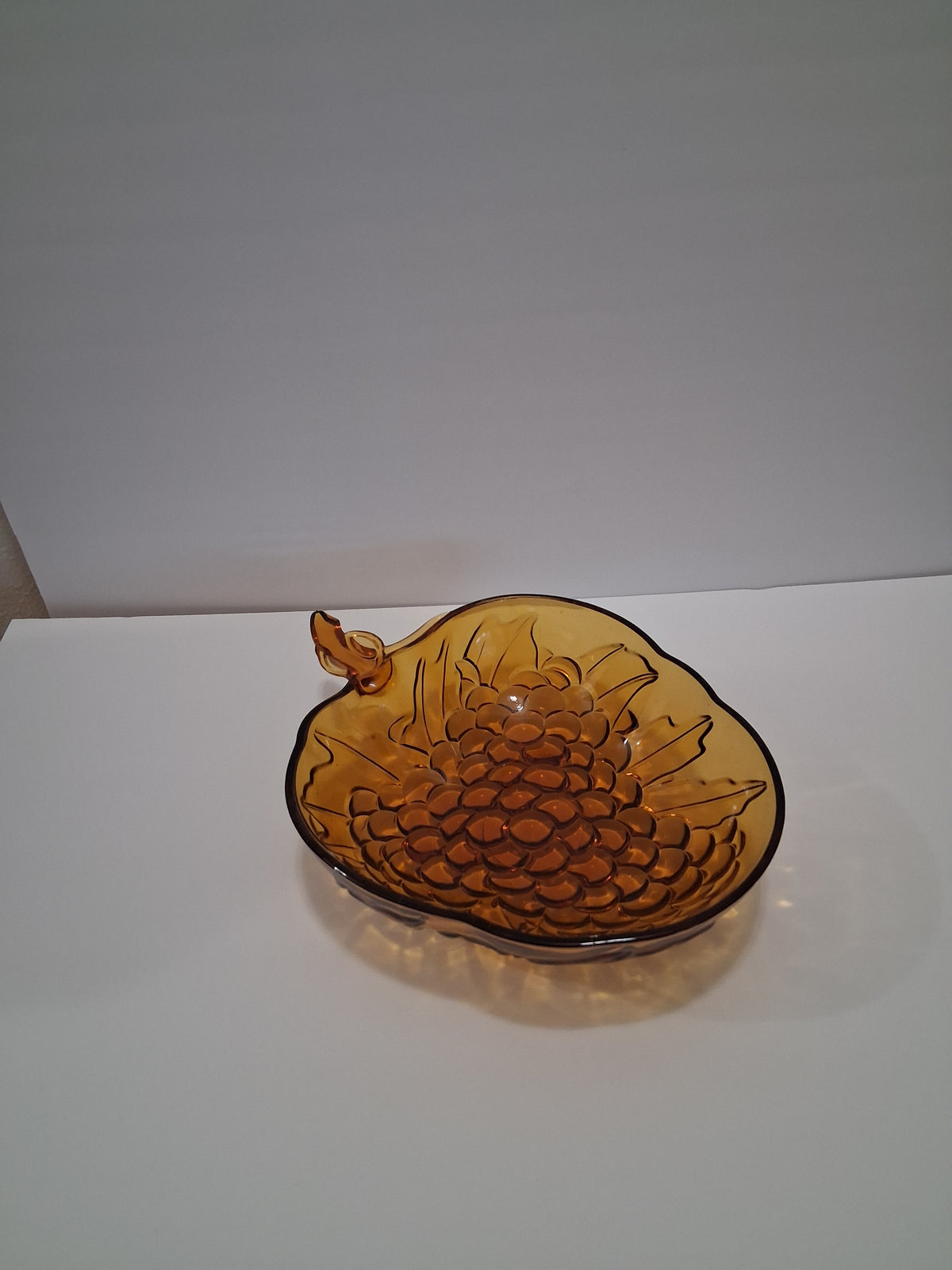Vintage 13 inch amber fruit bowl
