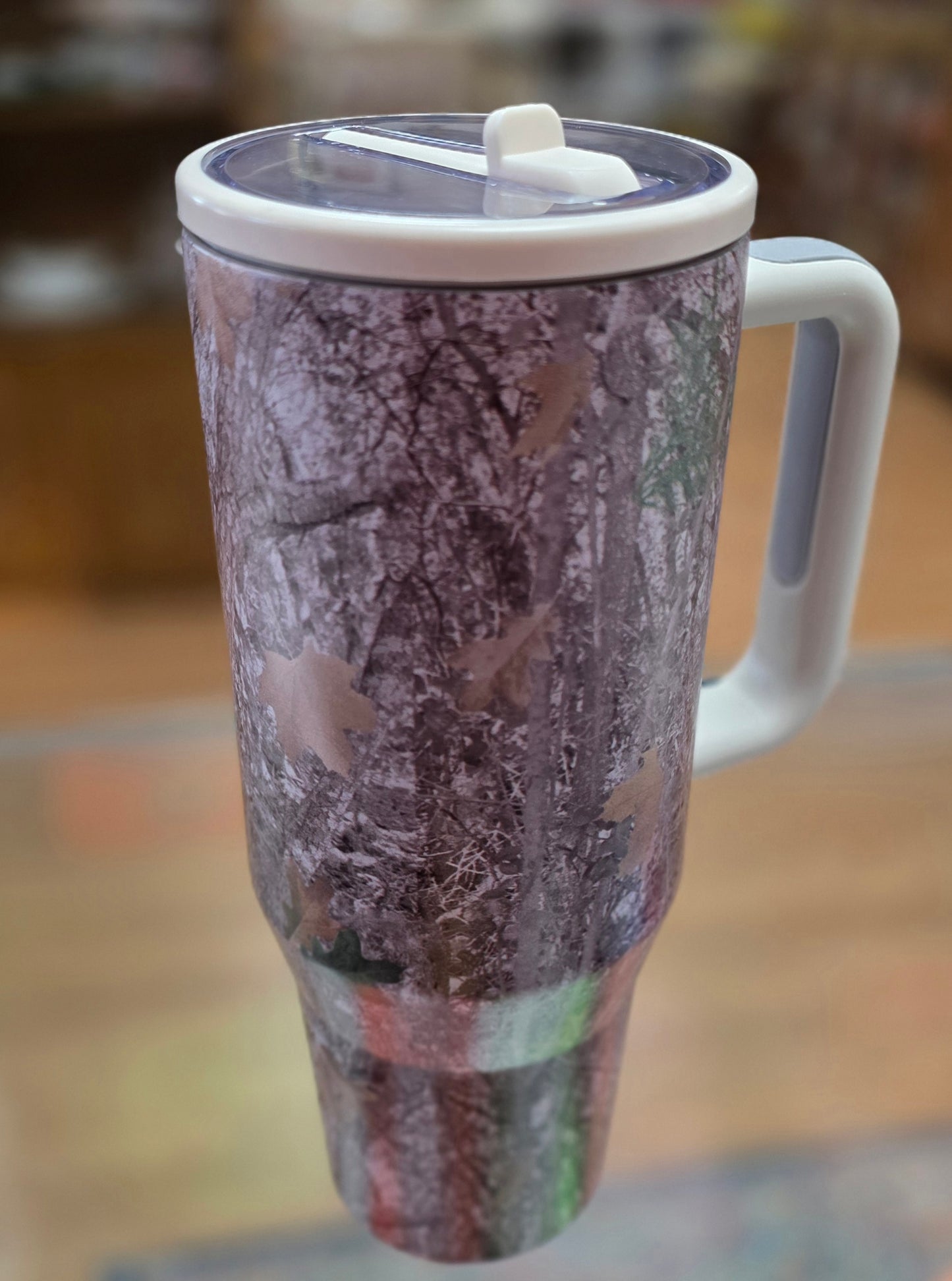Camo Sleek Tumbler w/ Flip Top