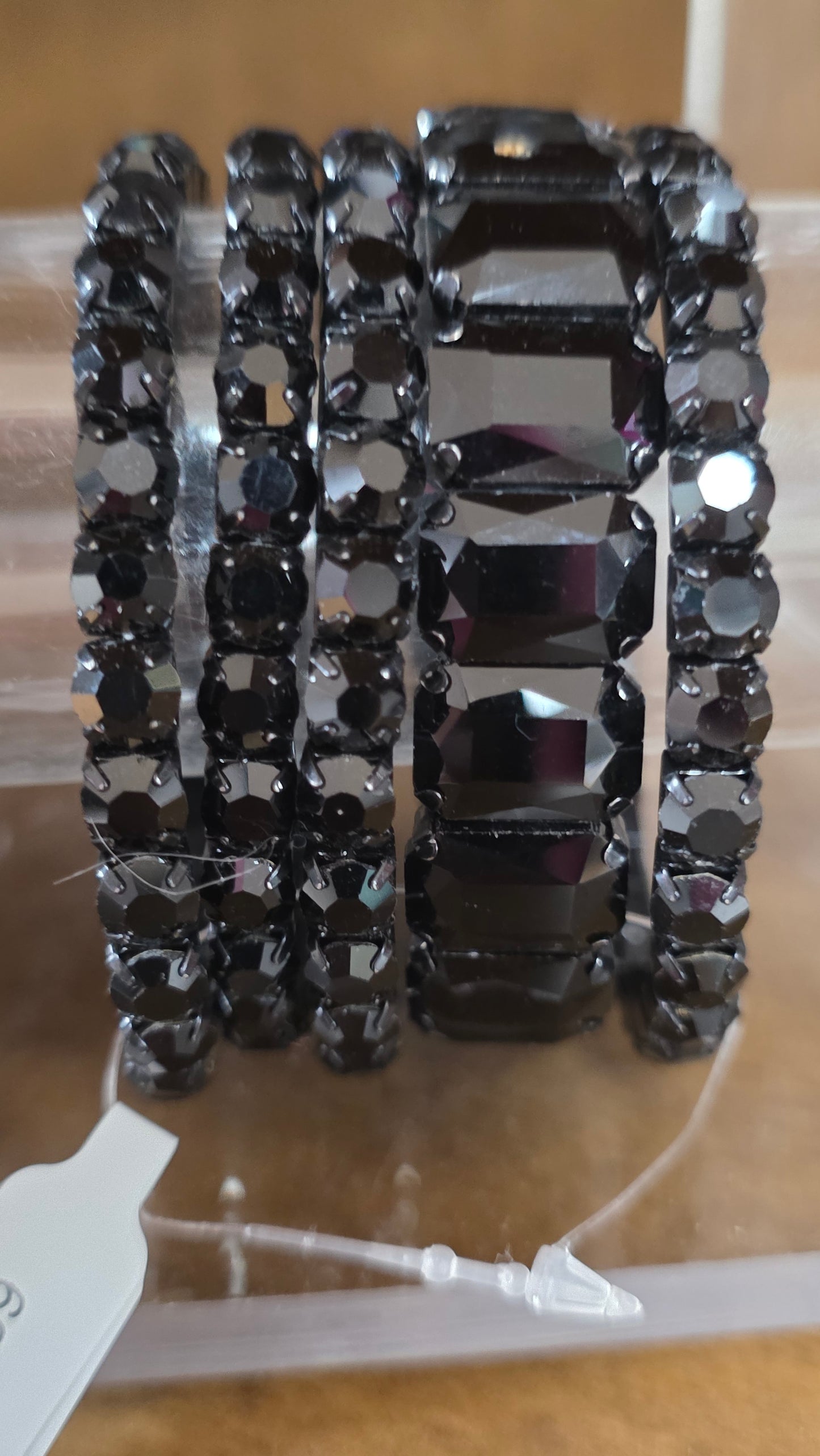 Black Crystal Bracelet Set (5)