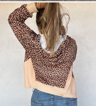 The Hunter Cheetah Half Zip Hoodie Pullover
