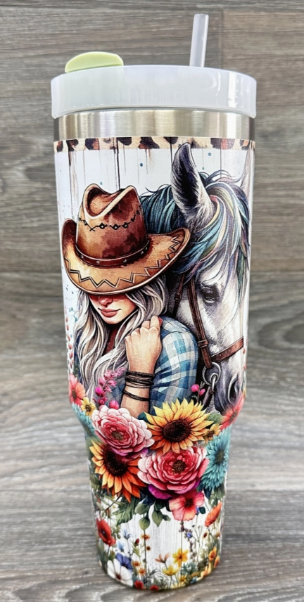 40oz Graphic Tumbler / Cup / Stanley Dupe