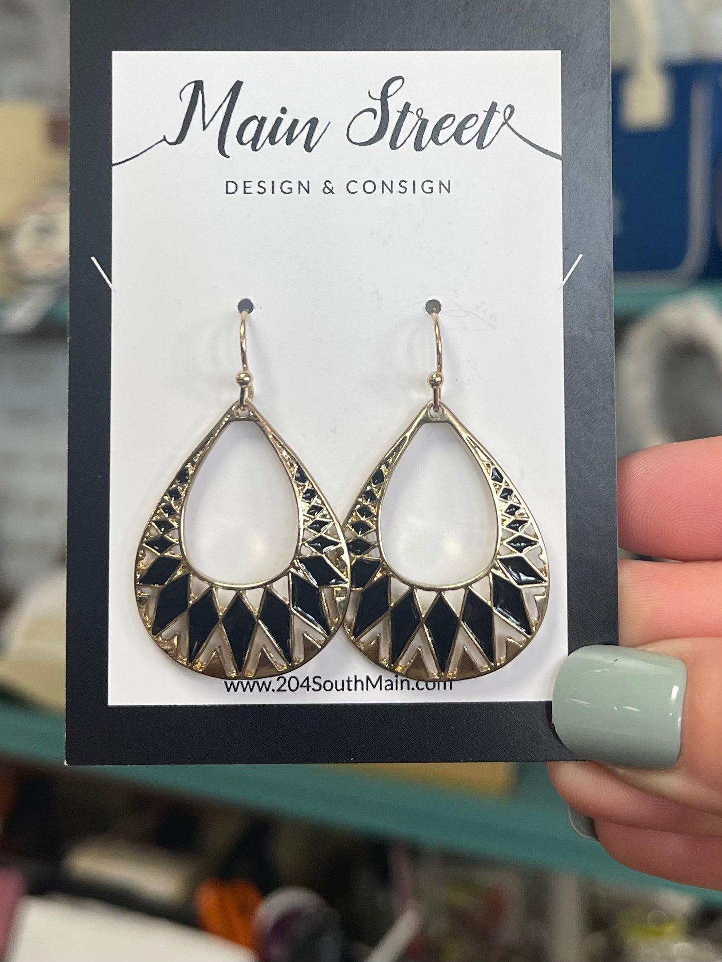 Geometric Teardrop Earrings