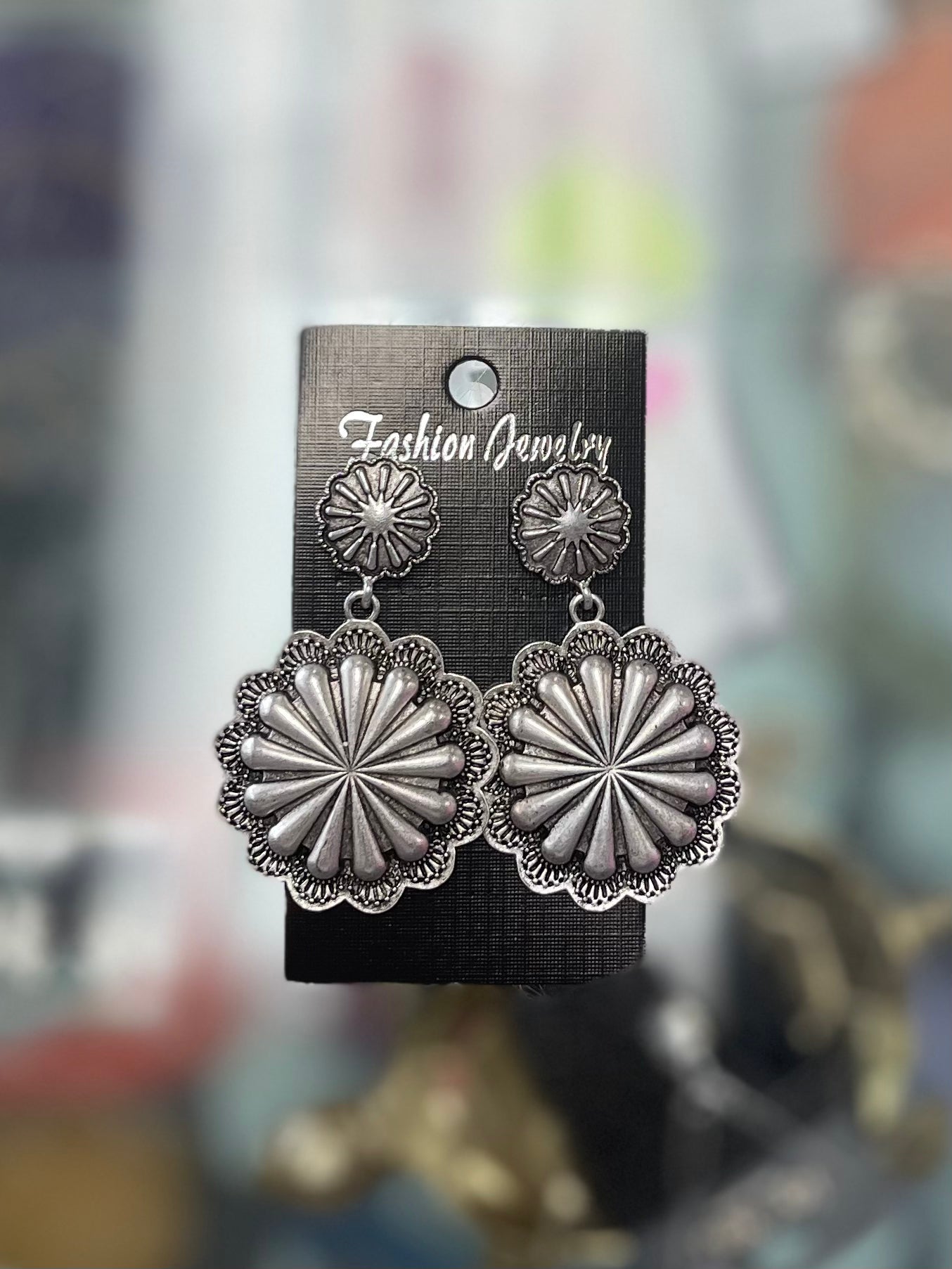 Two Tier Western Concho Earrings