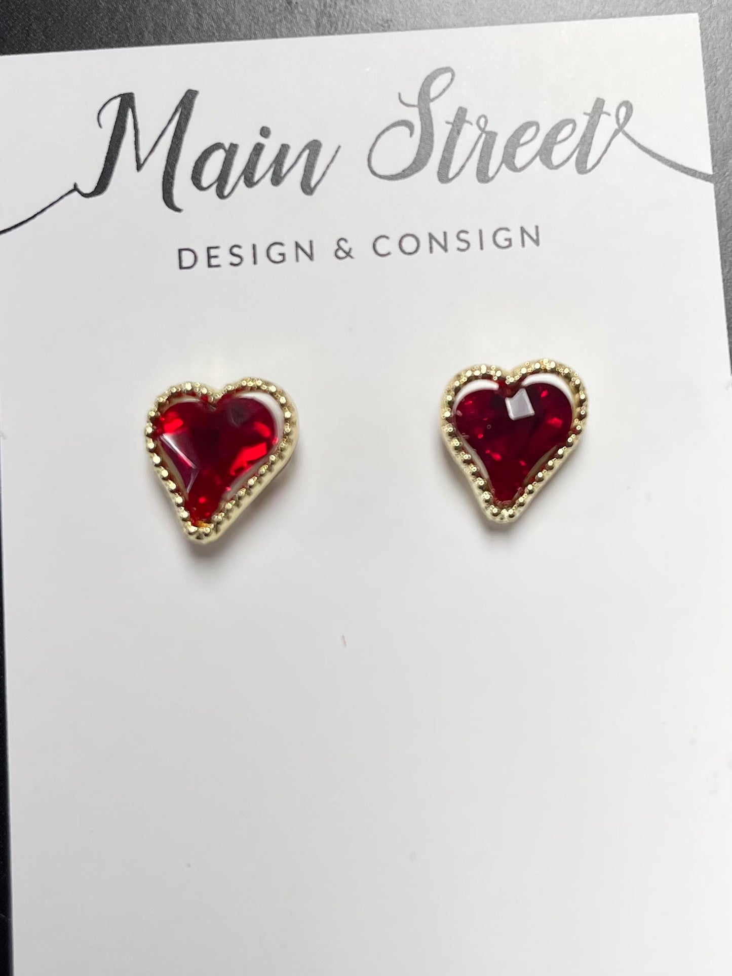 Charming Vday Heart Studs