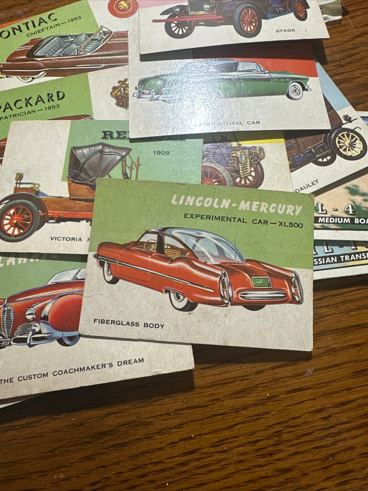 Automotive vintage car cards