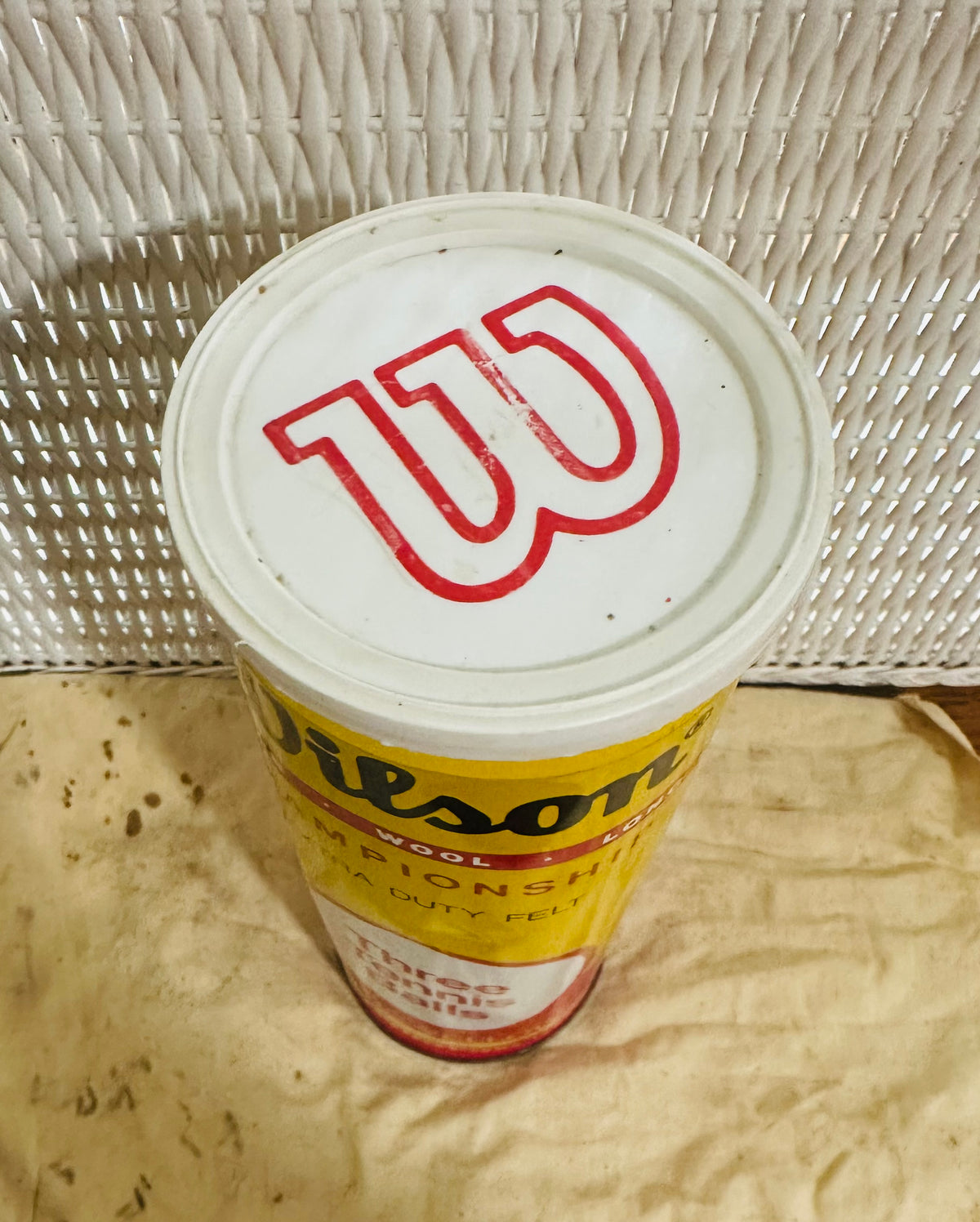 Vintage Wilson tennis ball can