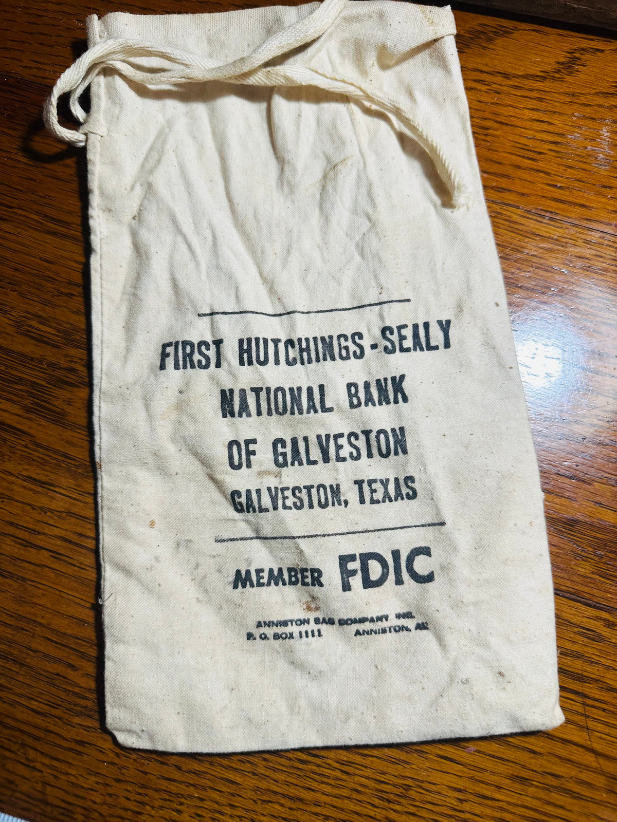 Vintage bank money coin bag