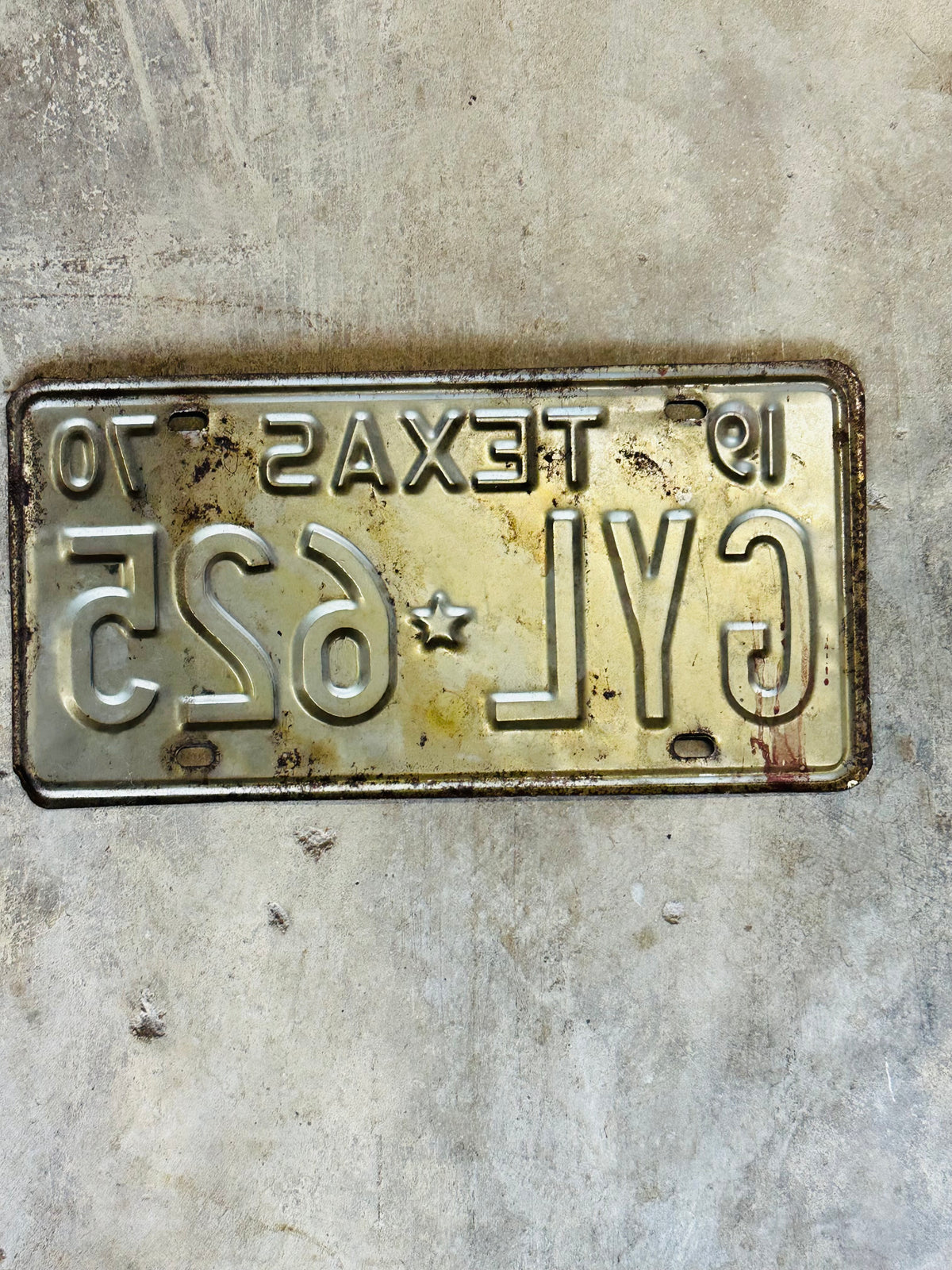 1970 Texas license plate