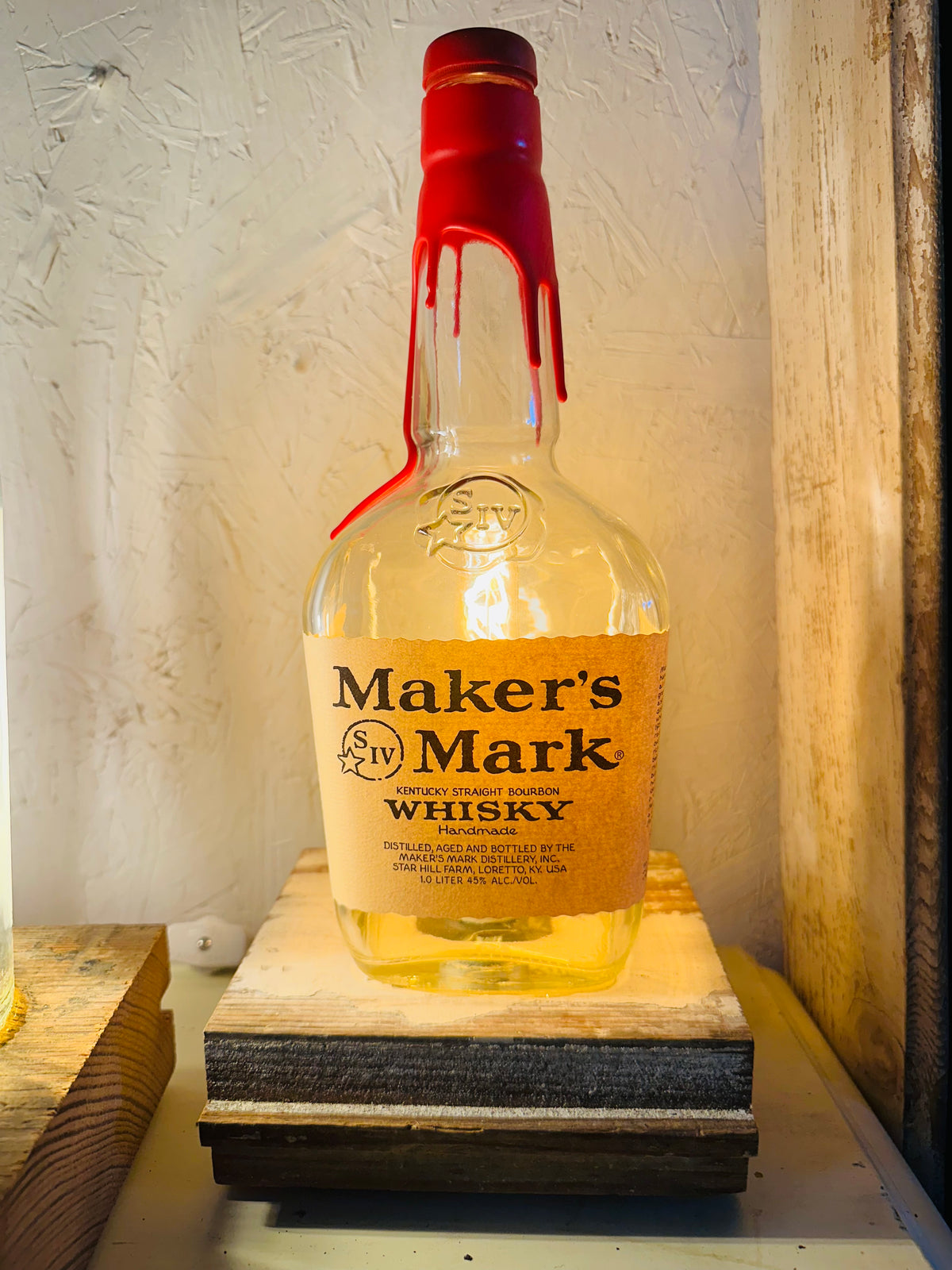 Makers mark whisky bottle lamp
