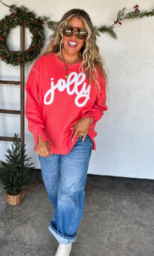 Christmas Jolly Oversized Crewneck Sweatshirt
