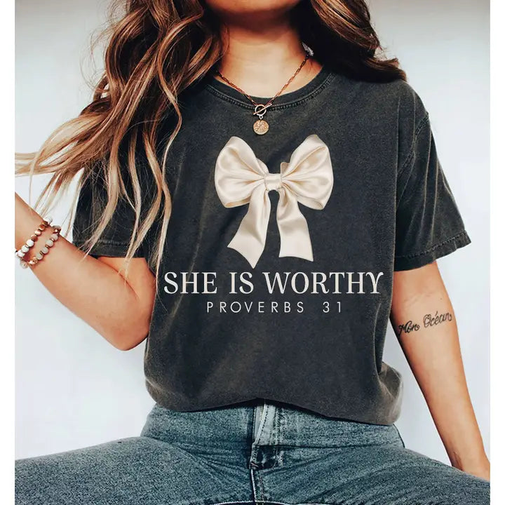 She is Worthy Girl's Tee