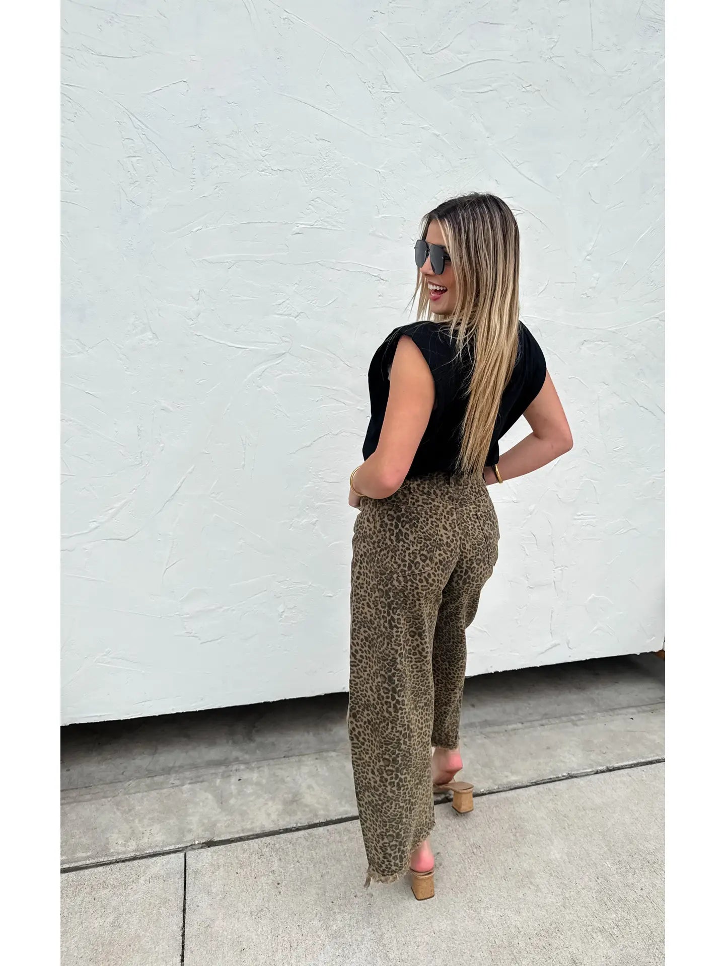 Blakely Cheetah Barrel Jeans