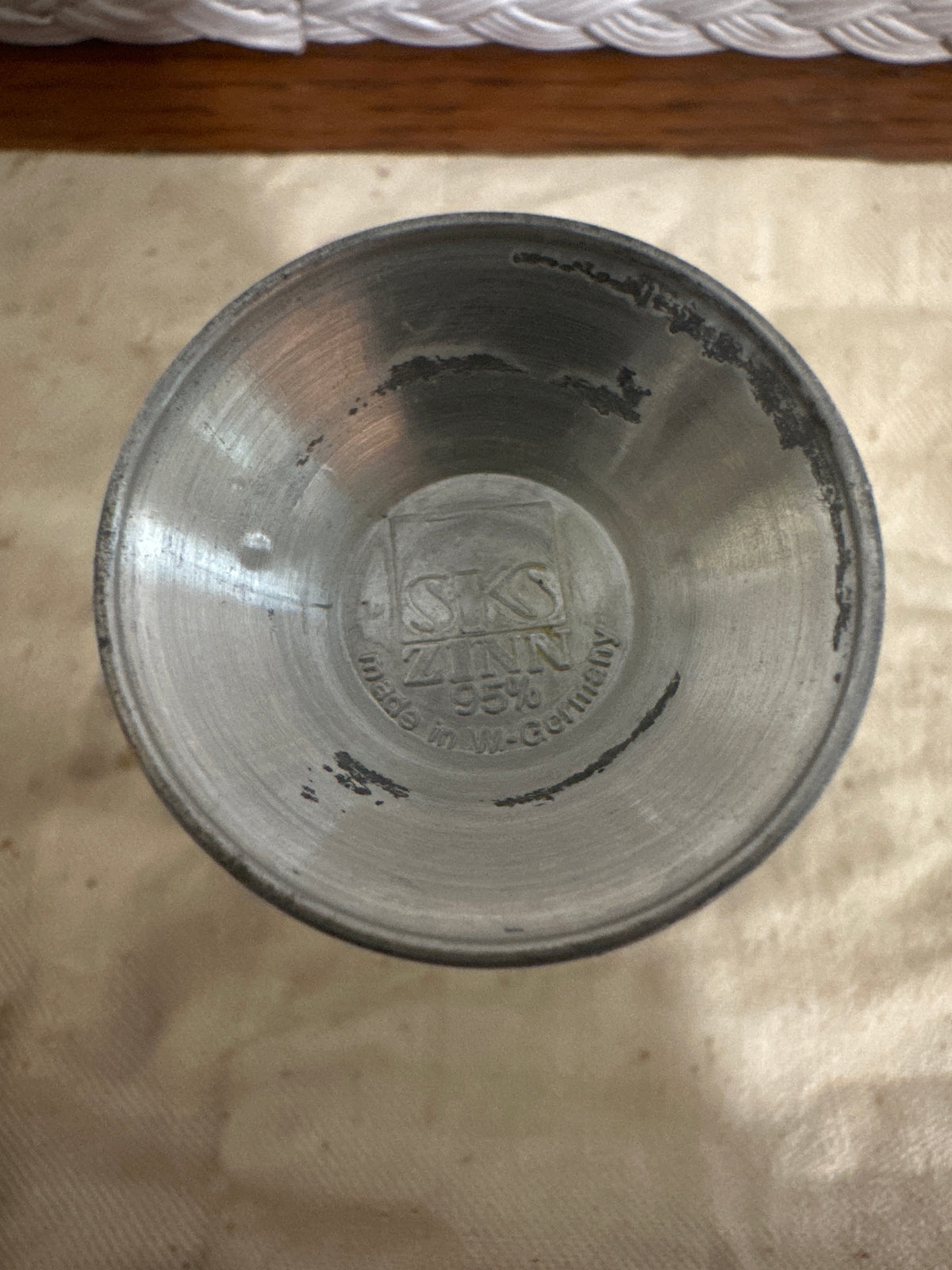 Pewter shot glass. Vintage made in Germany