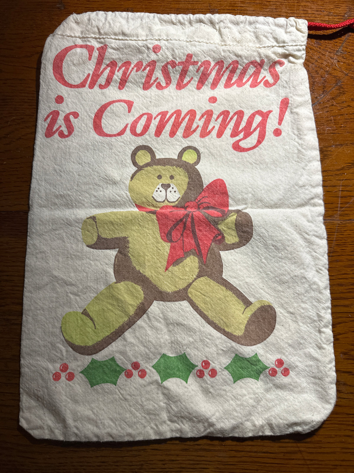 Vintage Christmas draw-string bag