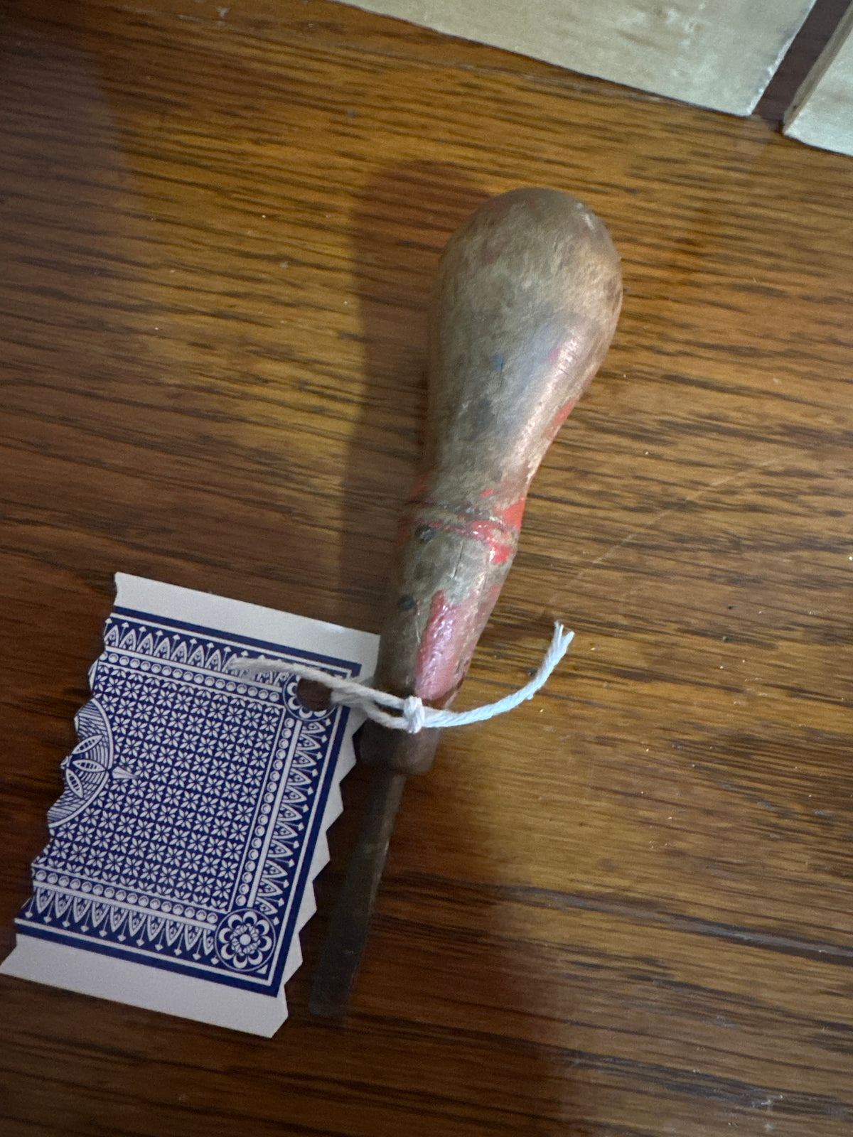 Primitive wood handle screwdriver