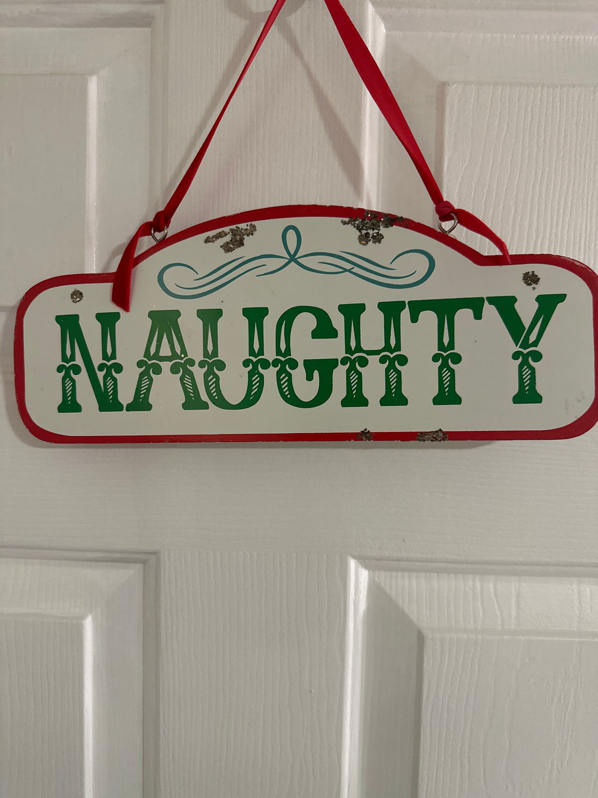 Naughty & Nice wood sign C3