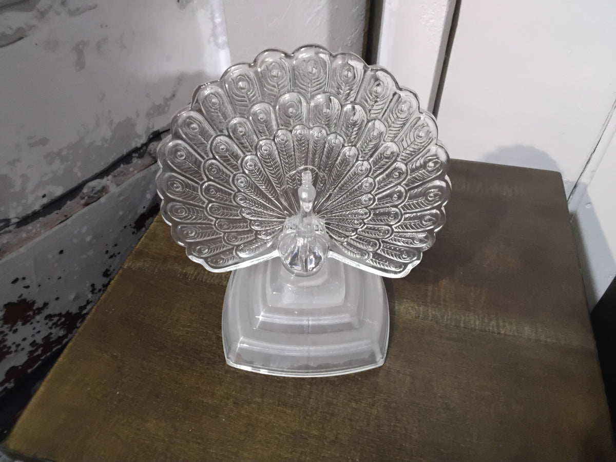 Vintage Cristal D' Arques France Lead Crystal Peacock