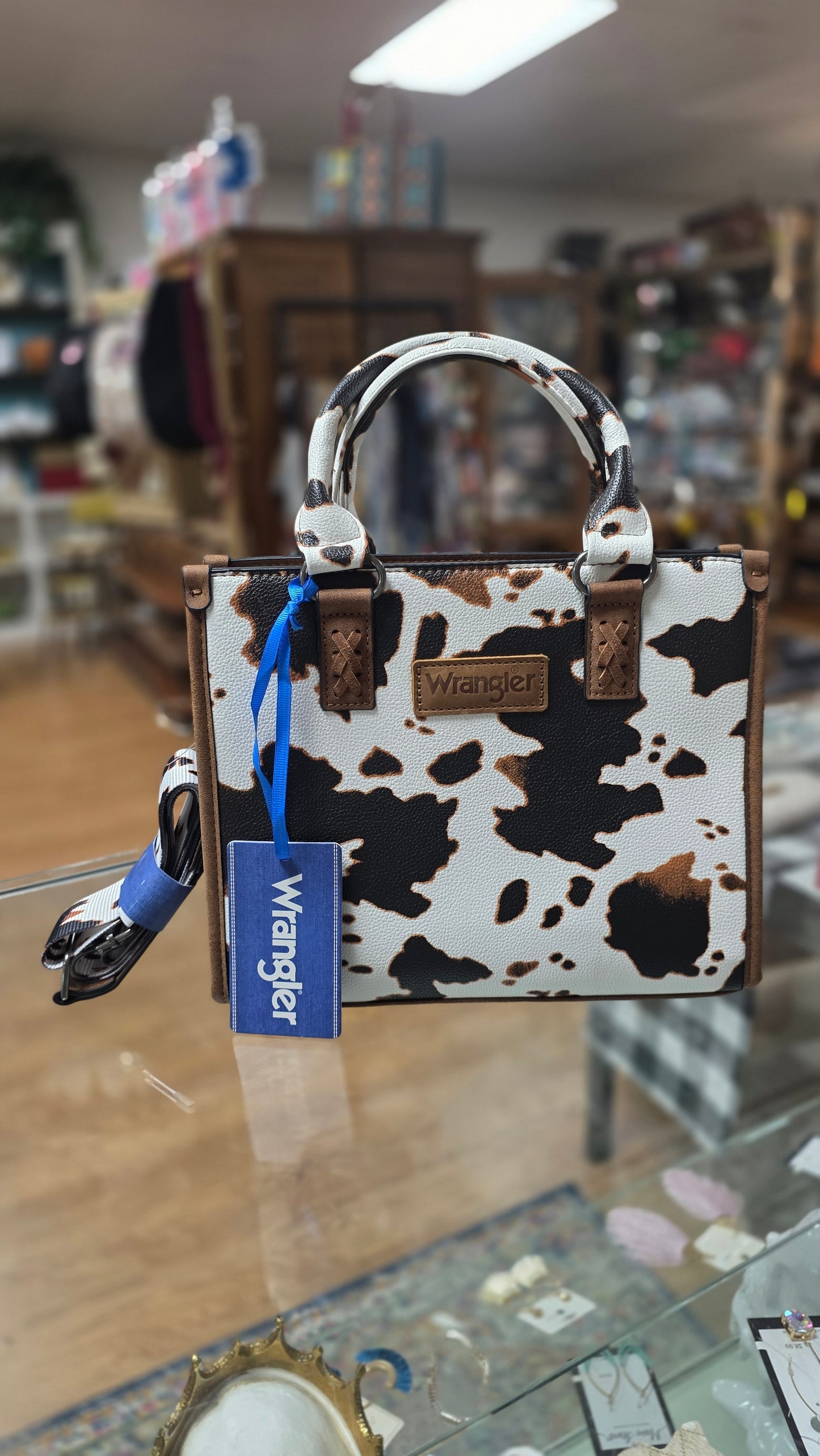 Wrangler Cow Print Tote Crossbody
