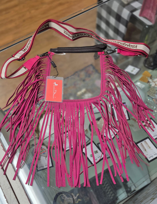 Montana West Lots of Fringe Stadium Clear Crossbody Bag
