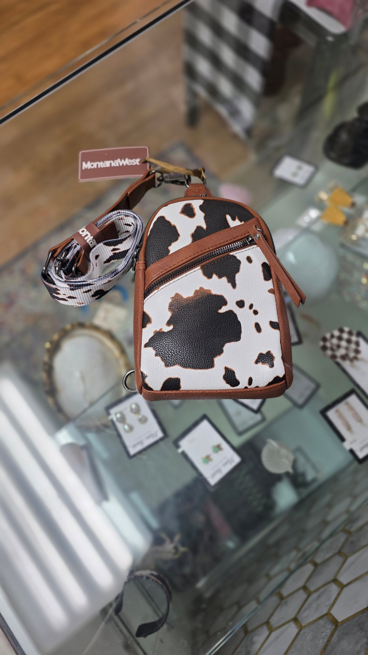 Wrangler Cow Print Crossbody Sling Chest Bag