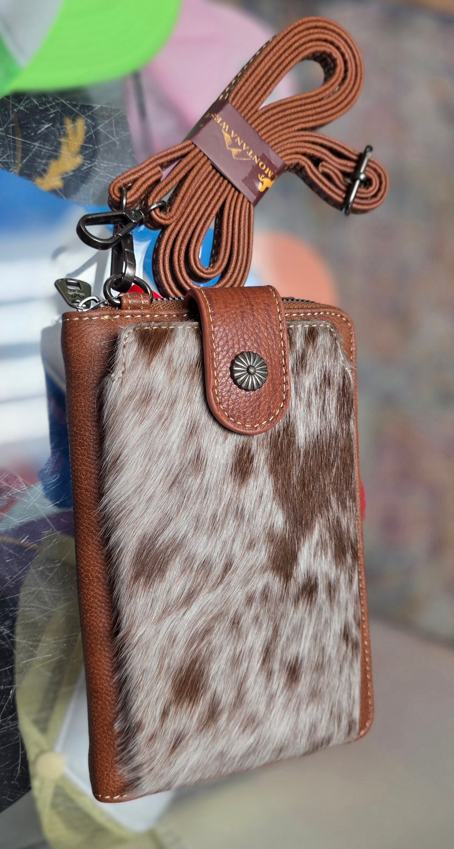 Montana West Hair-On Crossbody Phone Purse