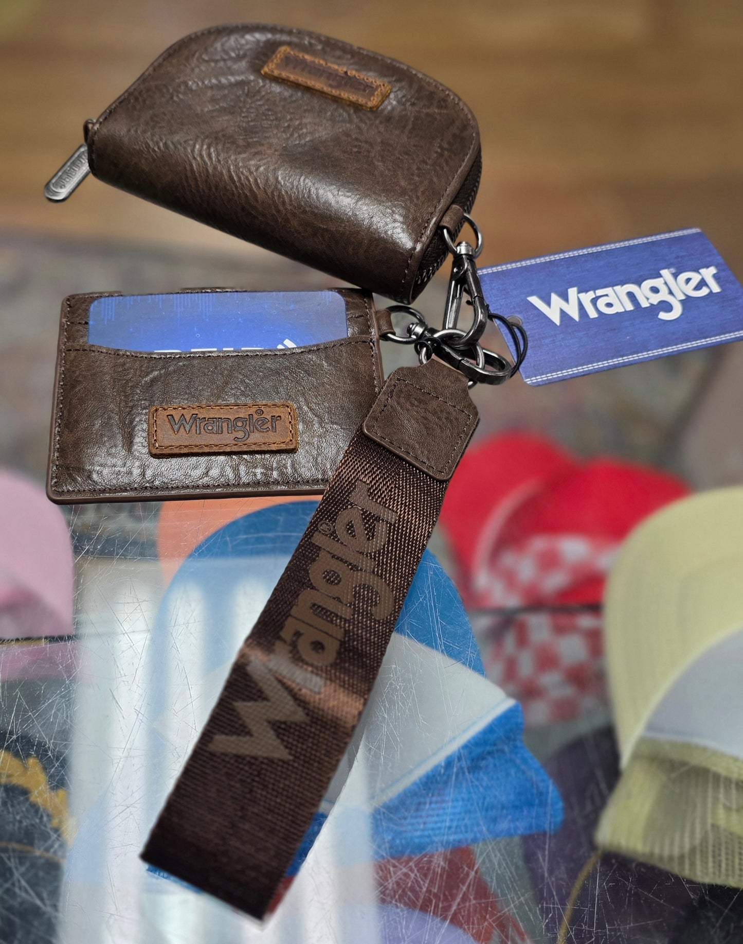 Wrangler Dual Pouch Wristlet Credit Card Holder Wallet