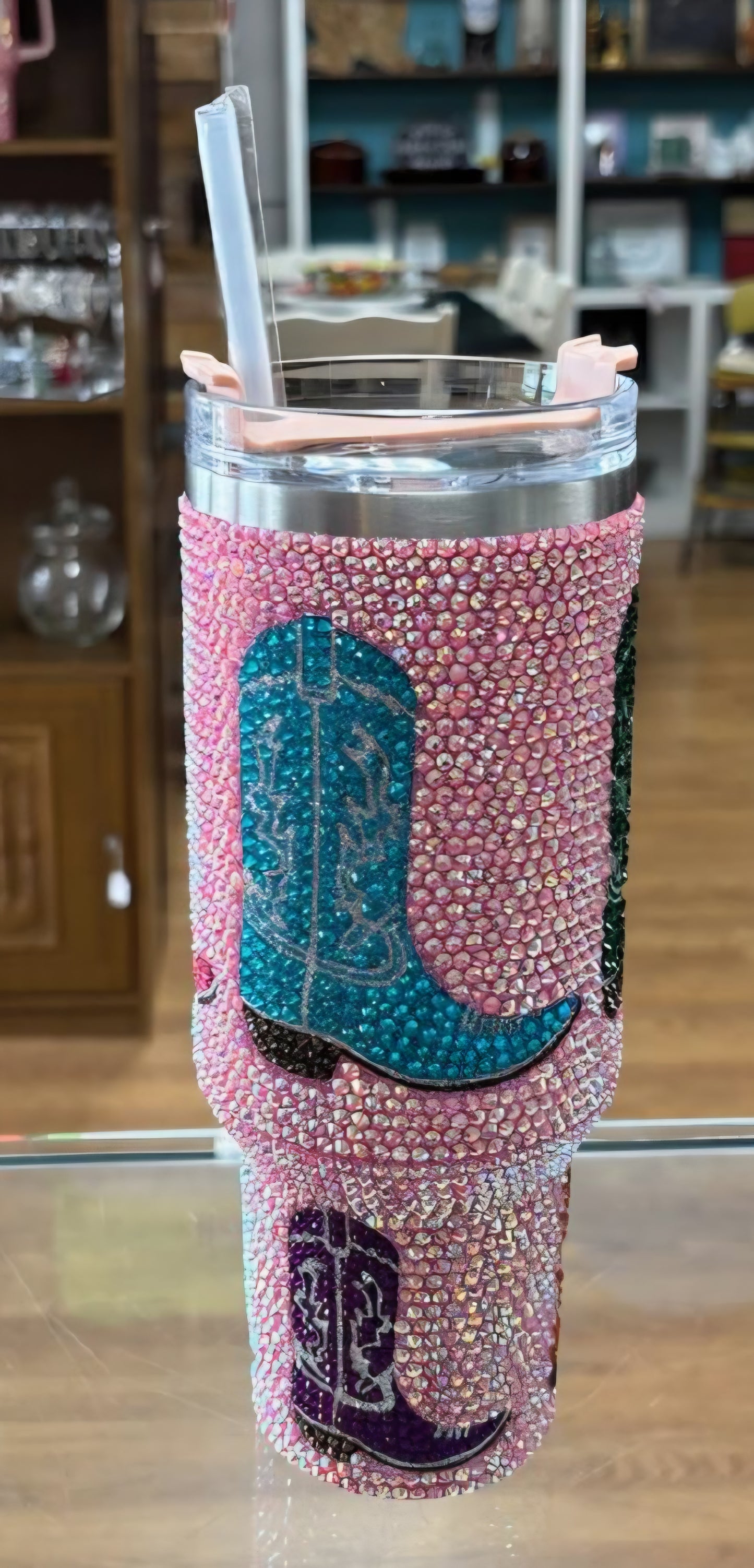 Bling Stanley Cup Dupe 40oz Tumbler