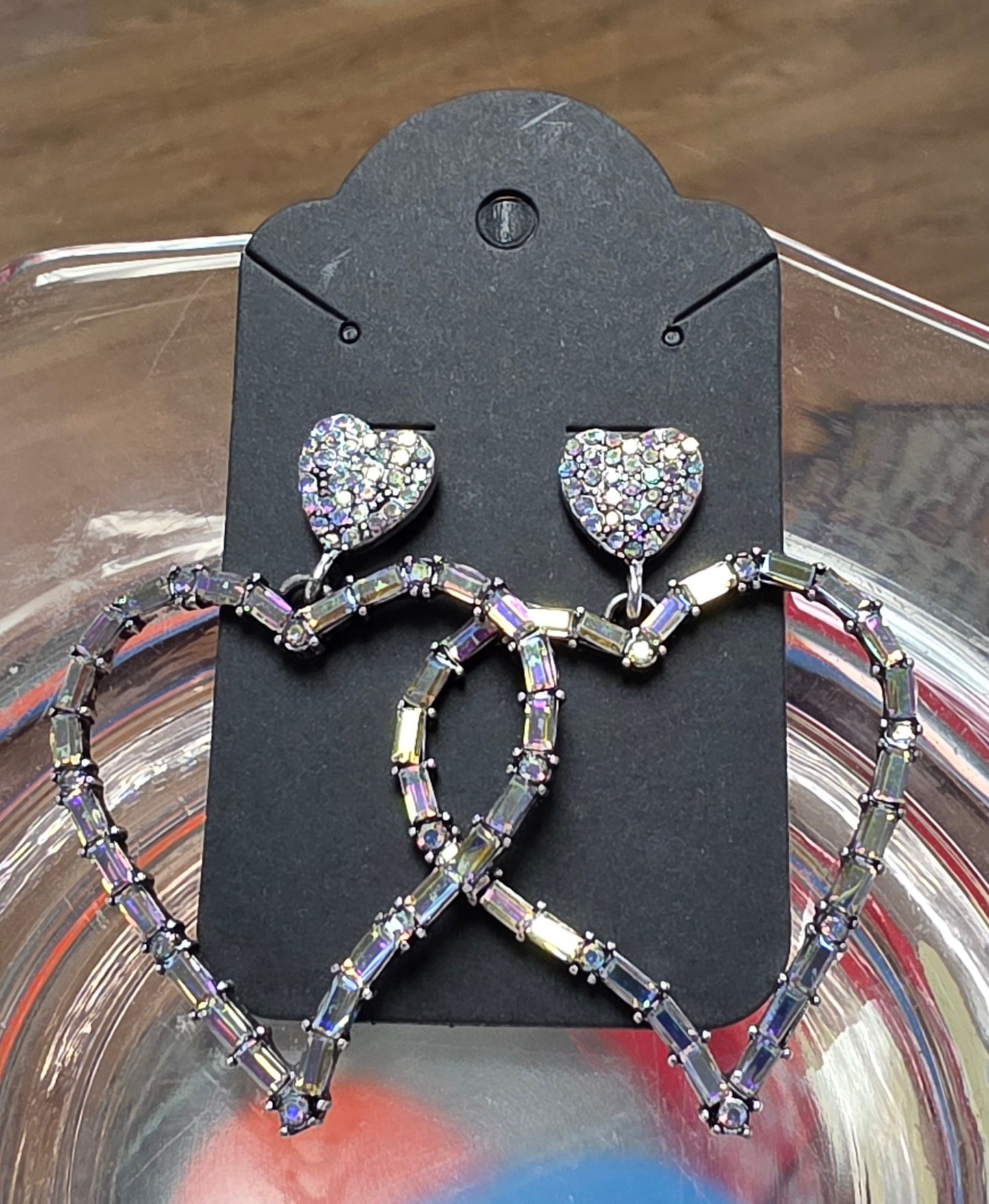 Large Bling Heart Earrings
