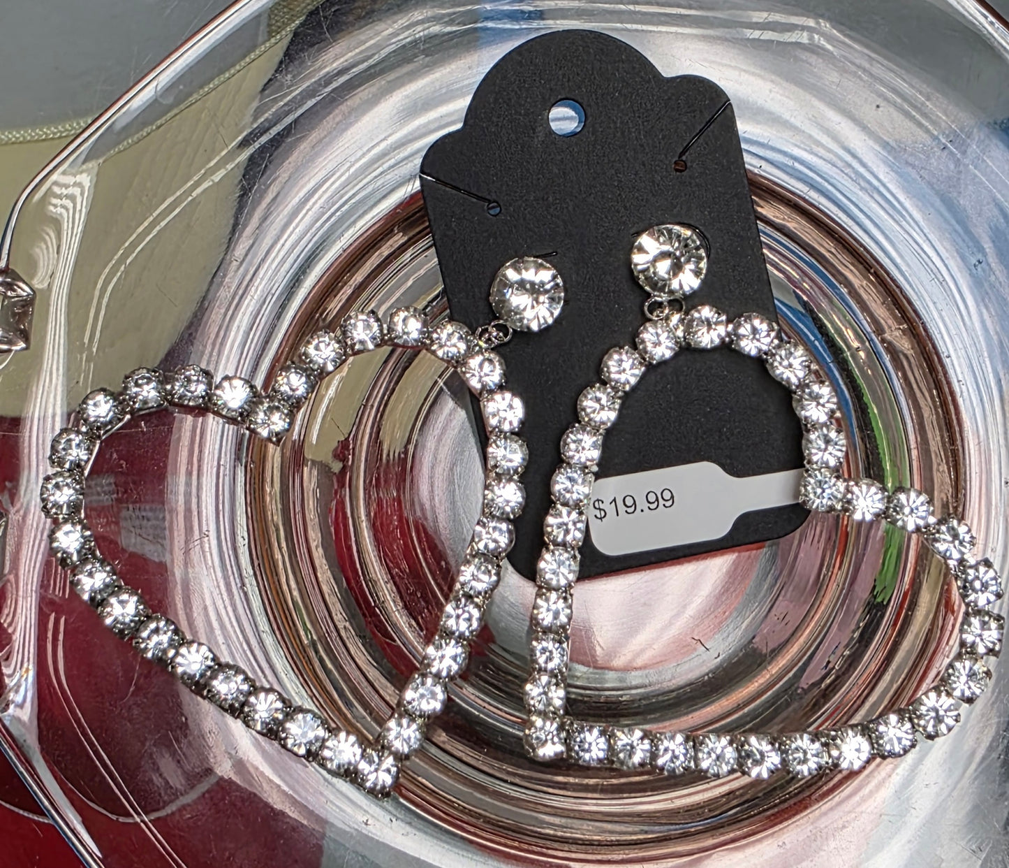 Large Bling Heart Earrings