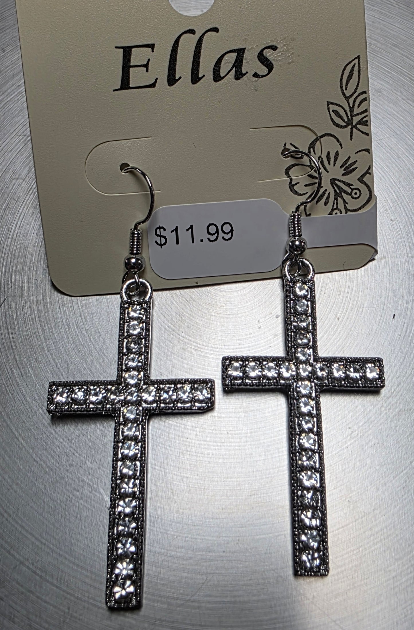 Rhinestone Cross Earrings