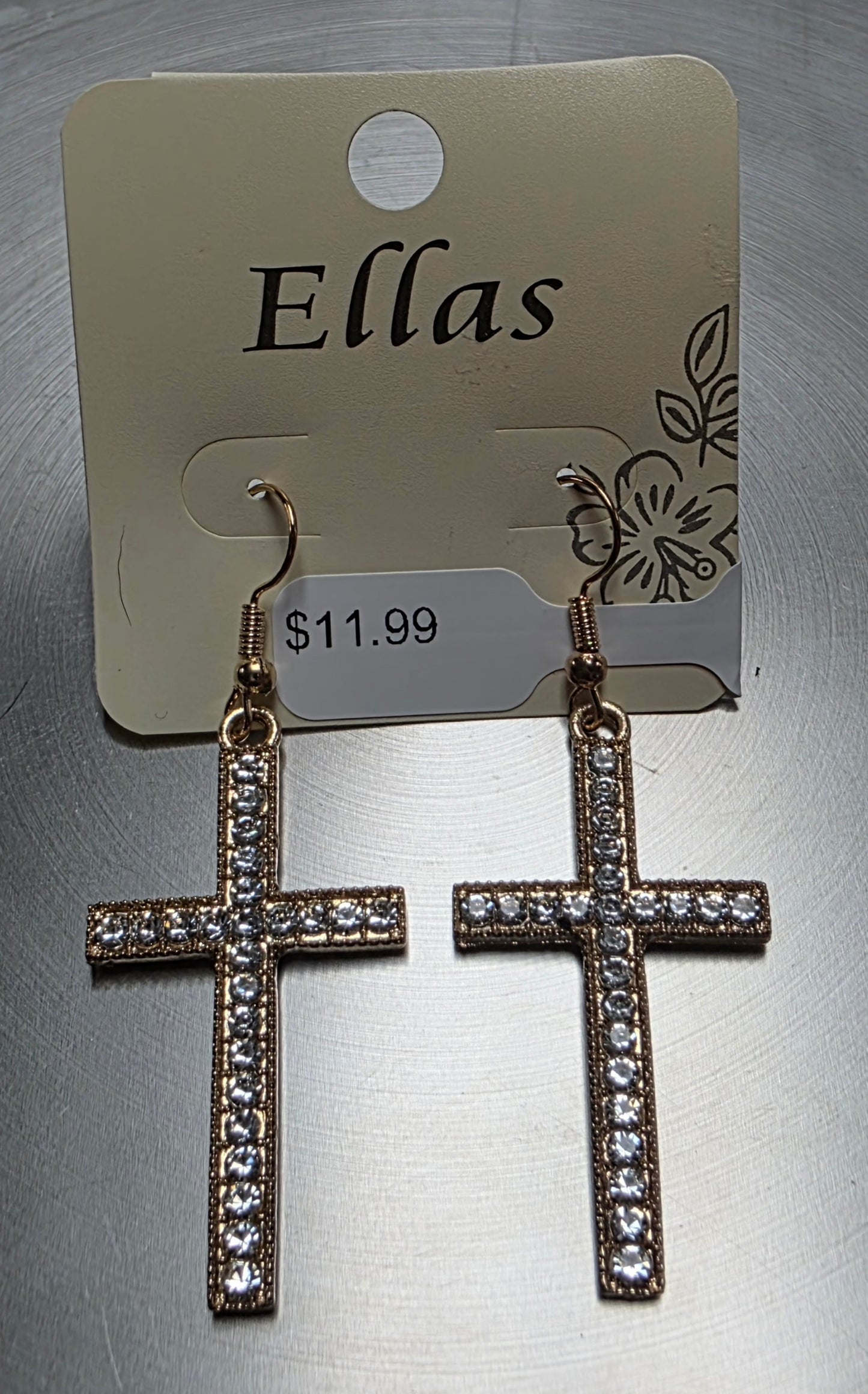 Rhinestone Cross Earrings