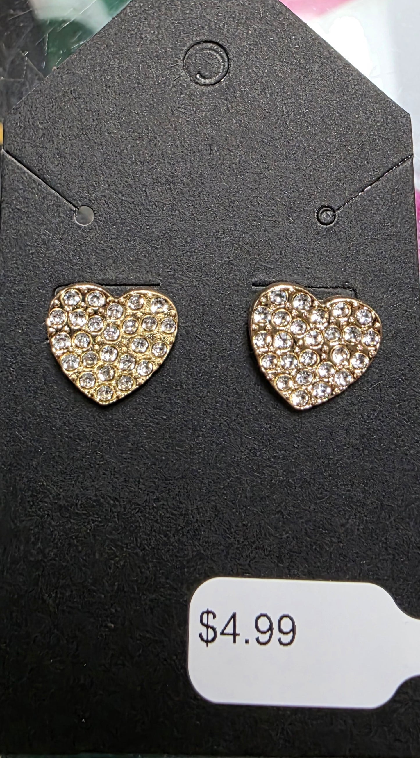 Small Heart Bling Stud Earrings