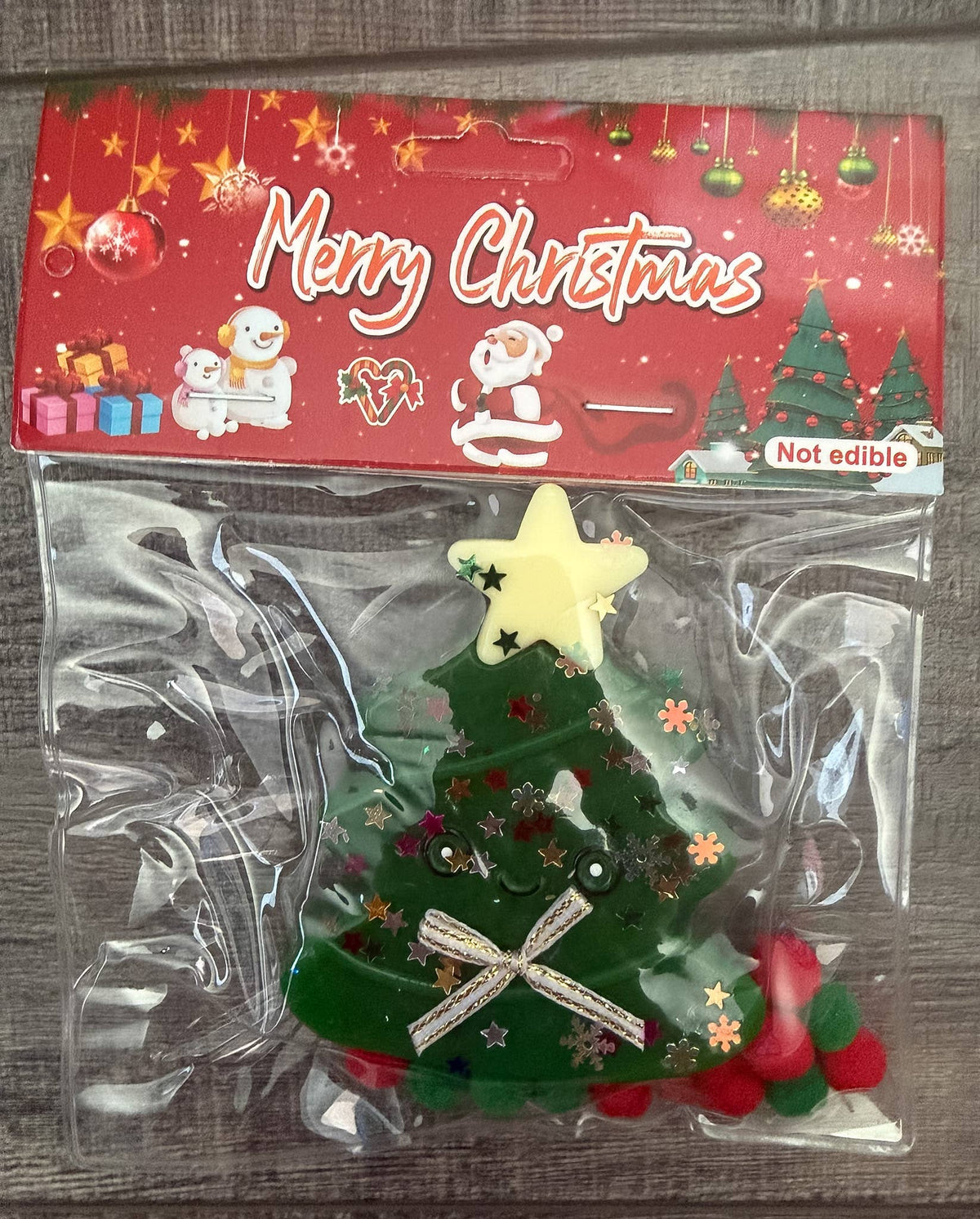 Christmas Sticky Style Squish Toy with Hang Tag