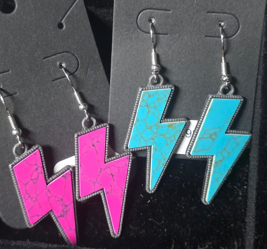 Dangle Lightning Bolt Earrings