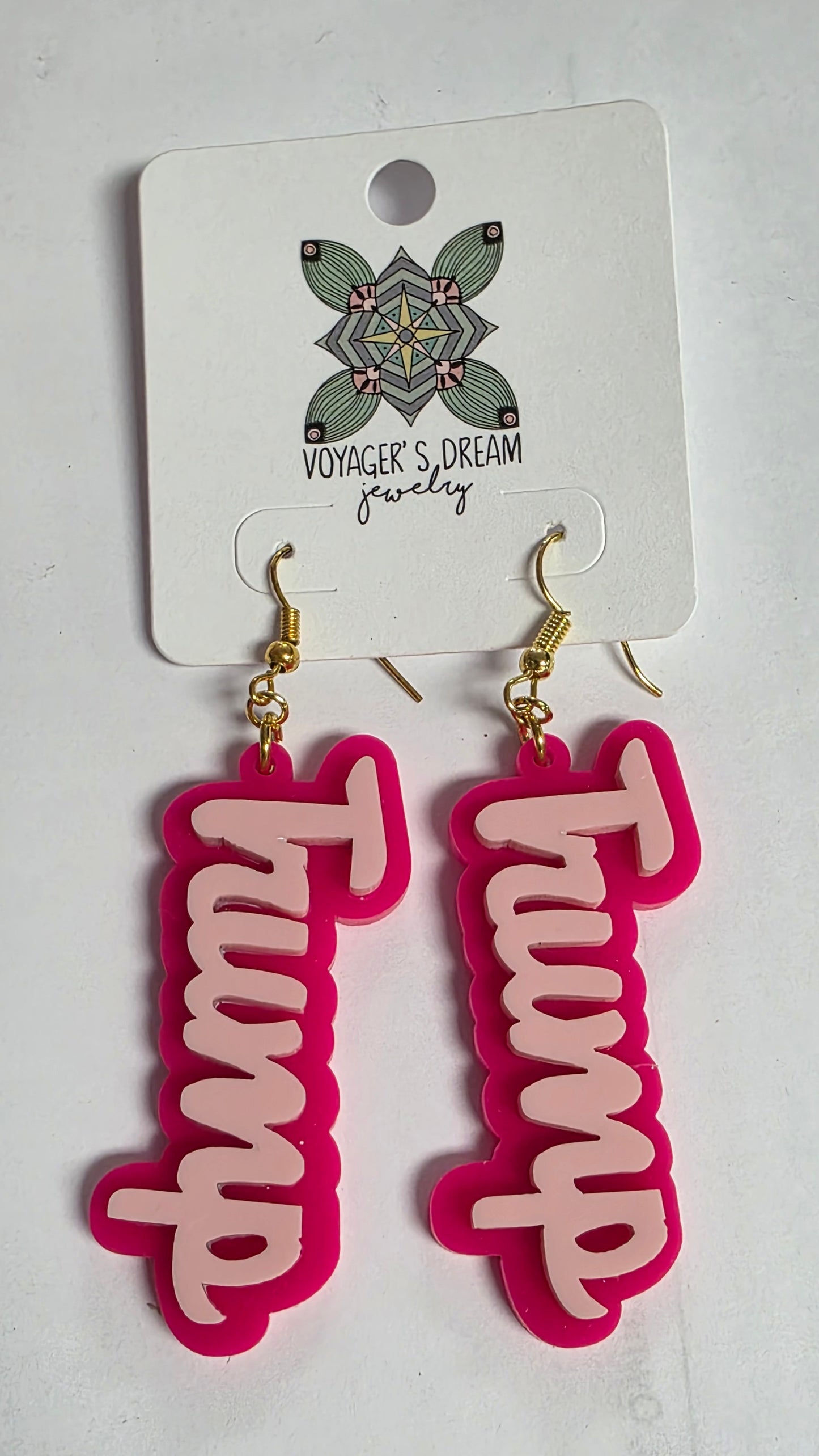 Pink Graphic Earrings