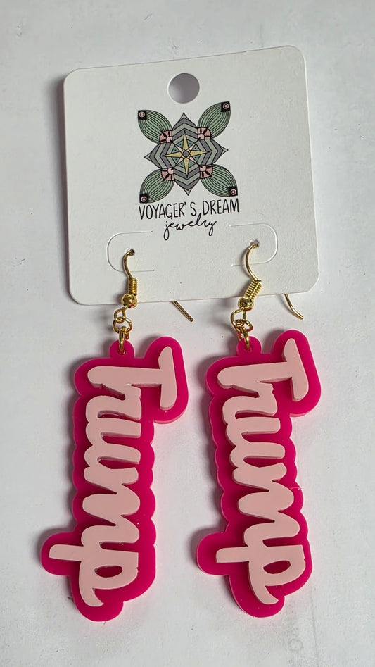 Pink Graphic Earrings