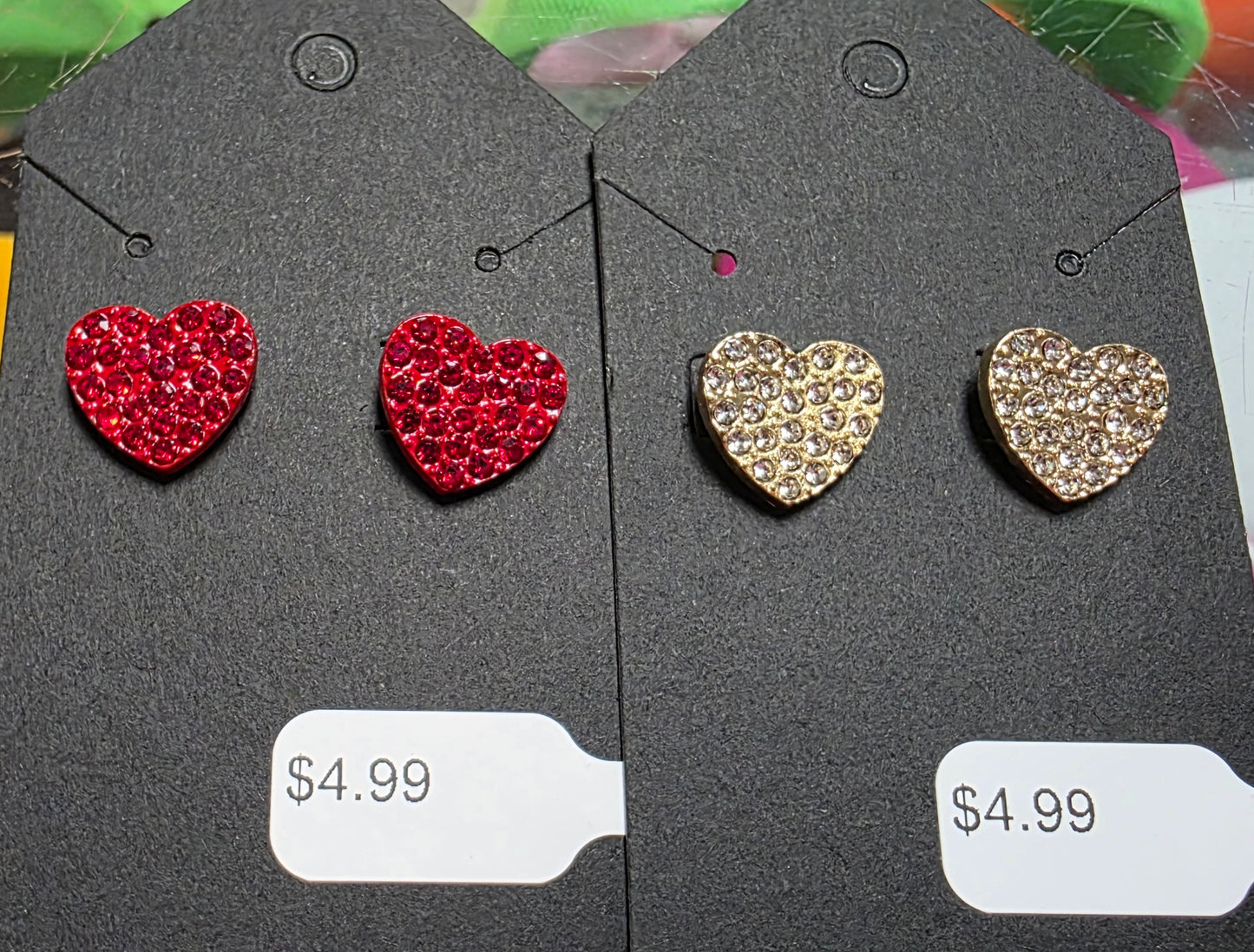Small Heart Bling Stud Earrings