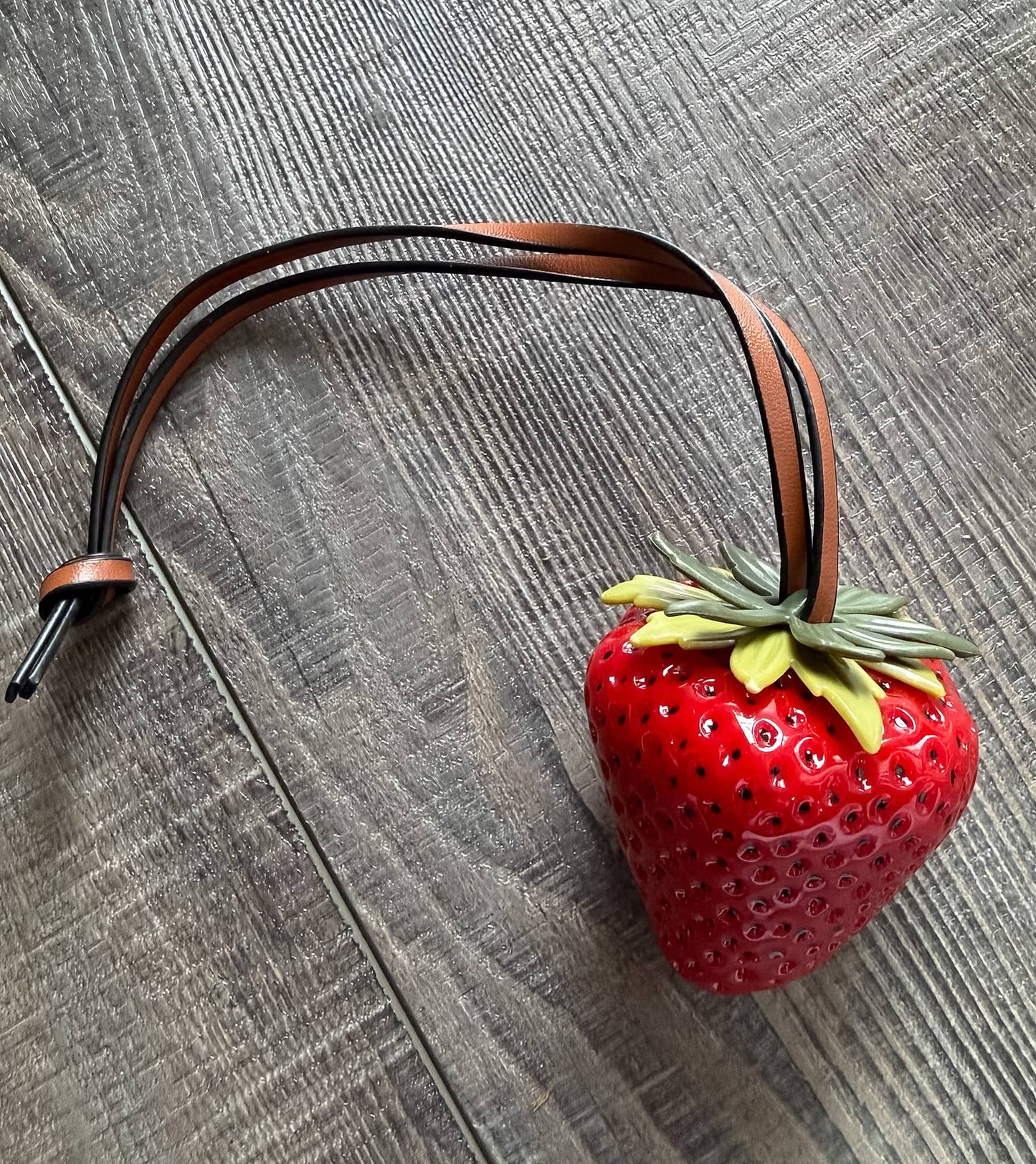 Glossy Strawberry Bag Charm
