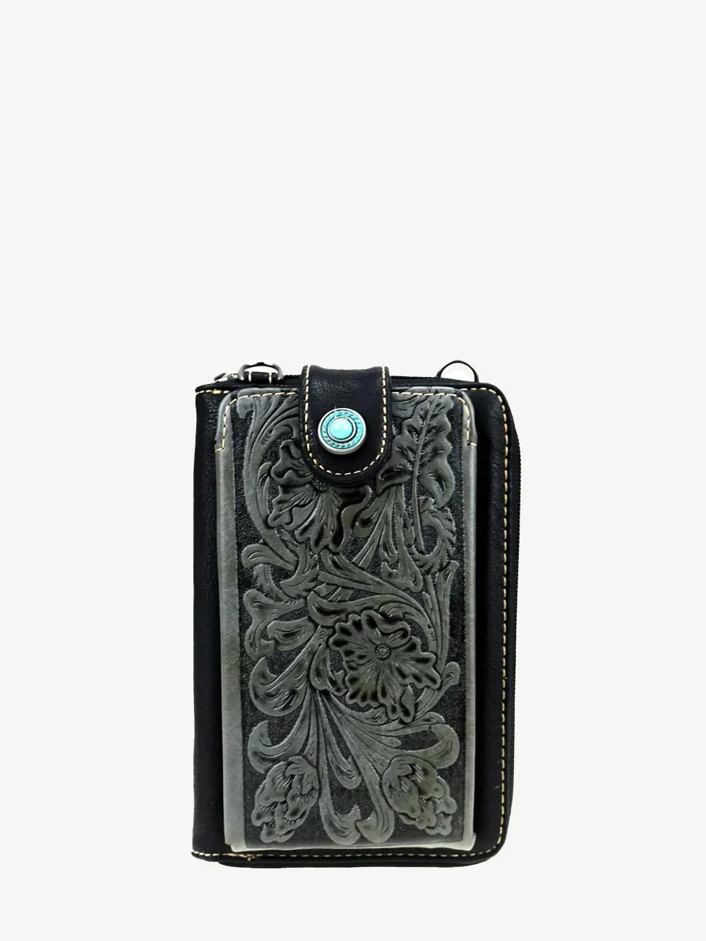 Montana West Tooled Crossbody Phone Purse with Concho
