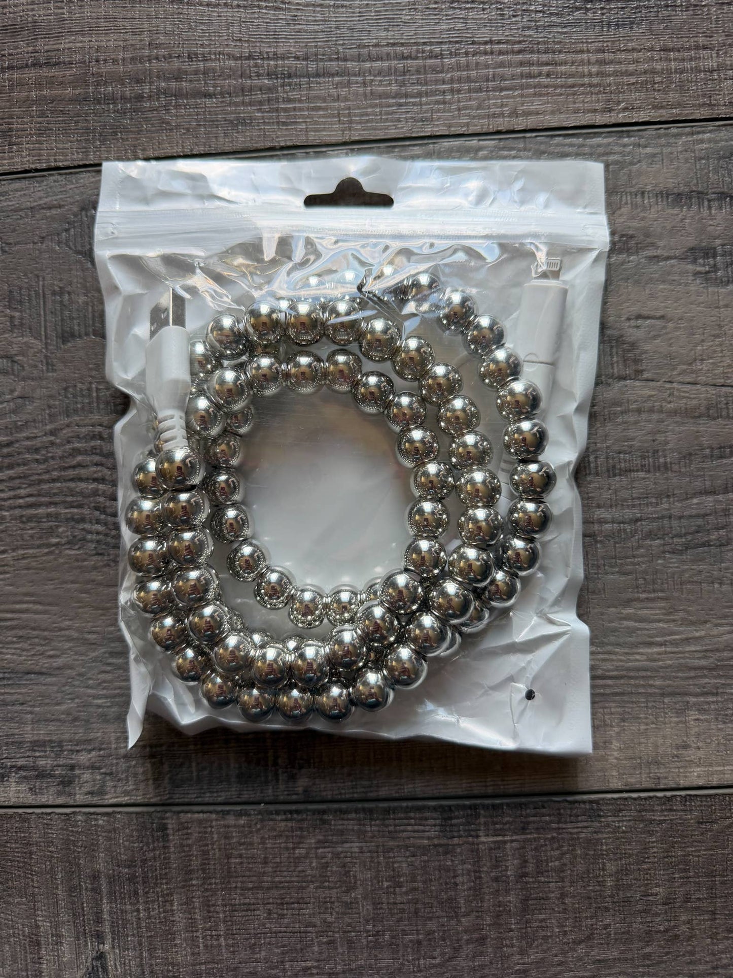 Beaded Phone Charger with Lightning & USB-C Cable