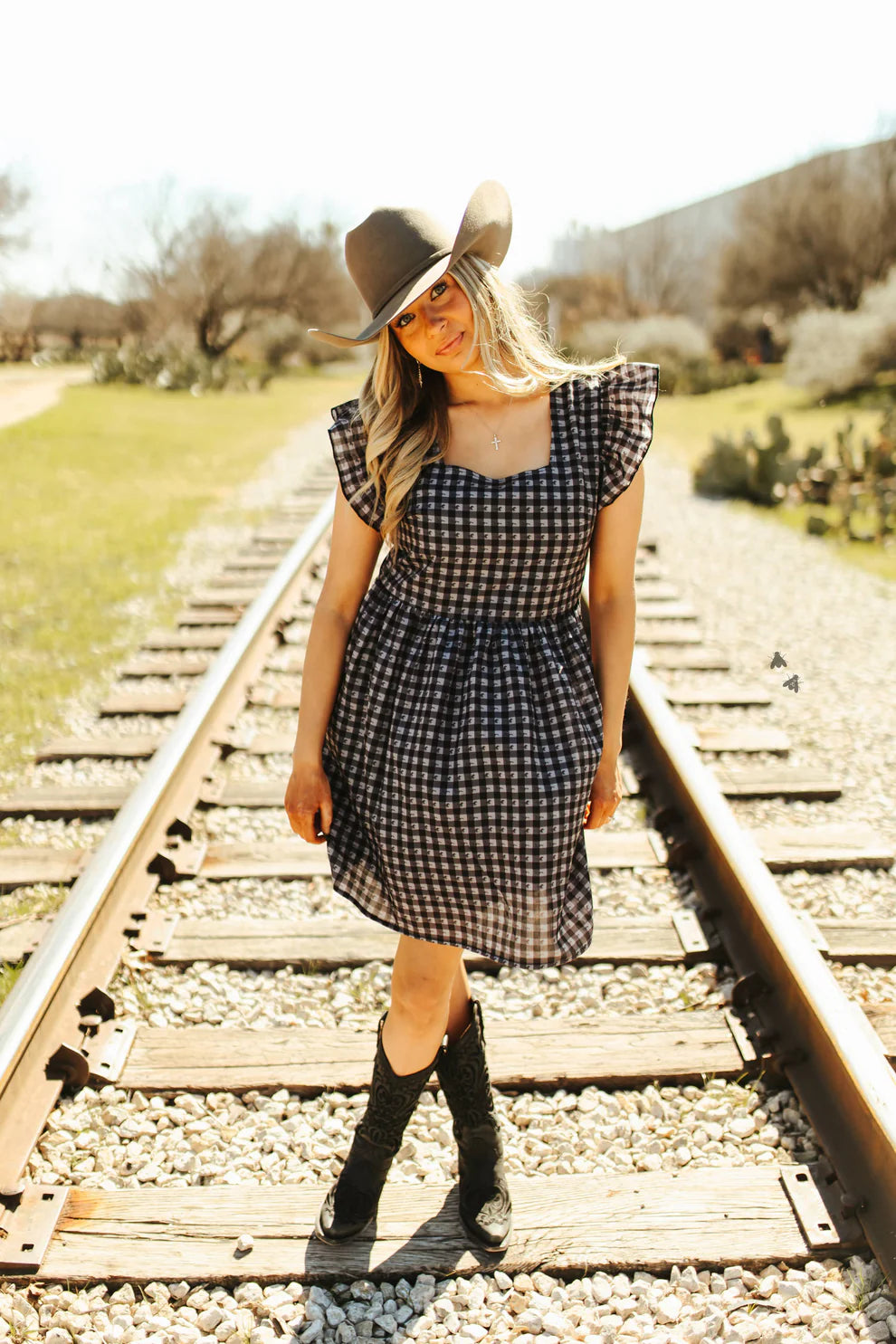 Mustang Moves 2fly B&W Plaid Dress