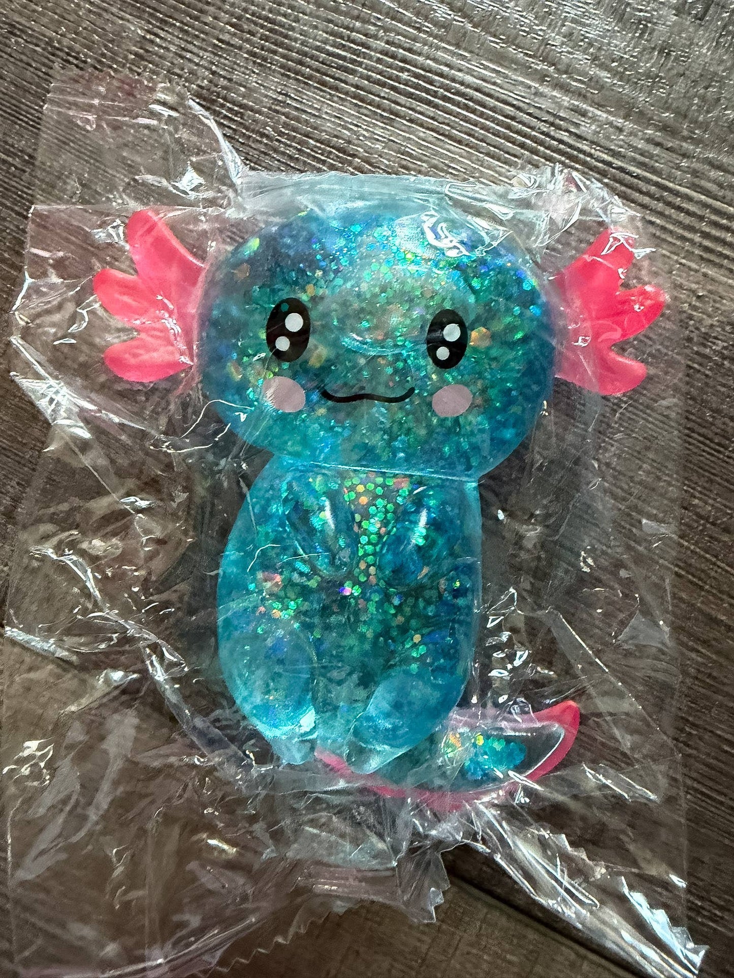 Squishy Squish Glitter Axolotl Stress Toy
