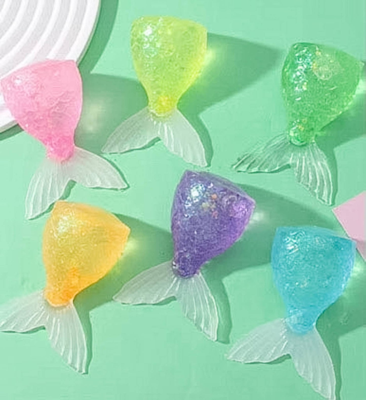 Squishy Squish Maltose Glitter Mermaid Tail Stress Toy