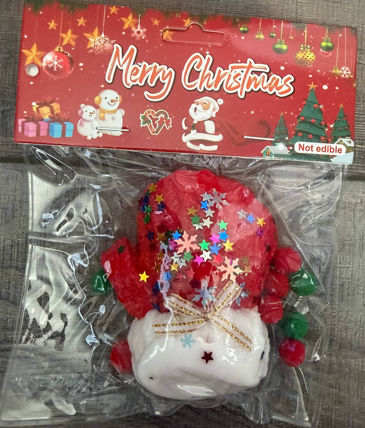 Christmas Sticky Style Squish Toy with Hang Tag