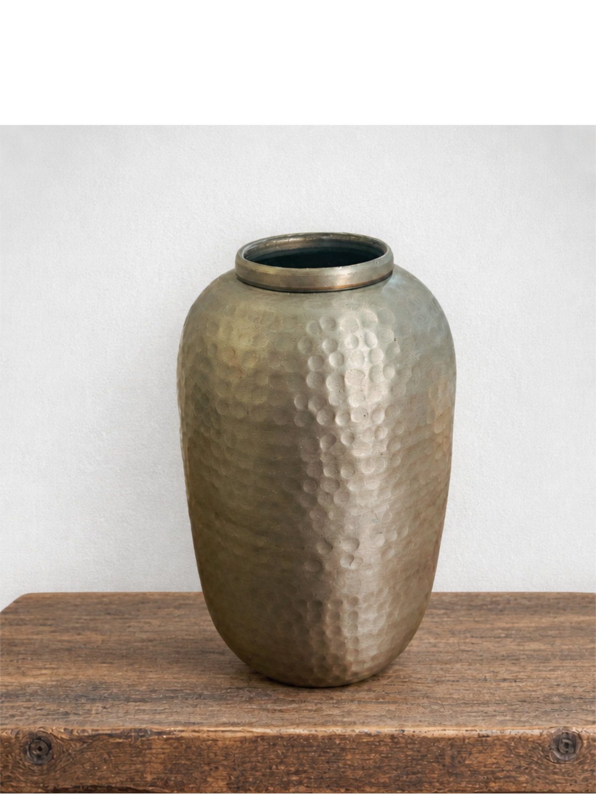 Hammered metal vase