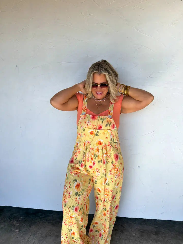Blakely Spring Floral Karli Boho Overalls