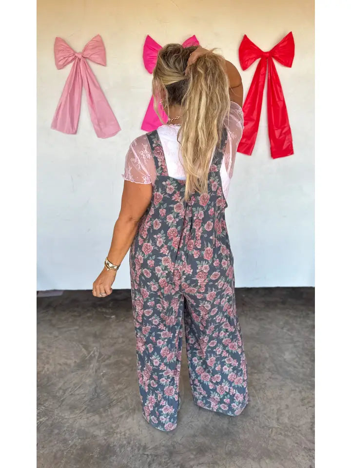 Cassidy Floral Denim Overalls